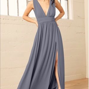 Lulu’s Heavenly Hues Denim Blue Maxi Dress
